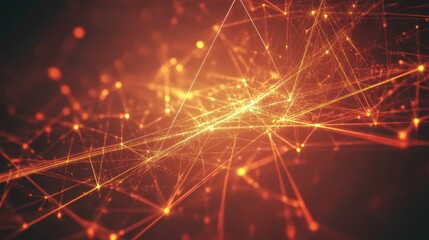 Obraz premium Abstract glowing orange network connections.
