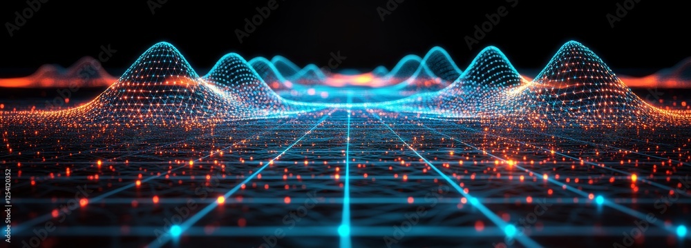Poster digital technology setting. network dots and lines connecting. futuristic background for presentatio