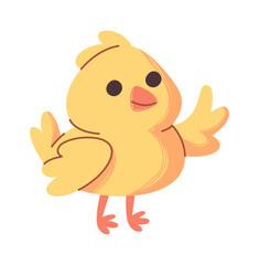 Fluffy yellow chick easter character