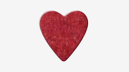 Obraz premium A simple red heart shape on a white background, symbolizing love and affection.