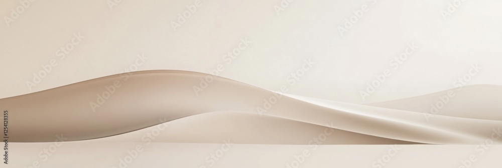 Fototapete Elegant wave of soft fabric on a minimalistic background with subtle color tones. Generative AI