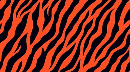 Abstract Orange And Black Tiger Stripe Pattern