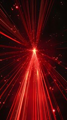 Naklejka premium A red, glowing light with multiple fancy, sparkly lines shooting out from the center of it 