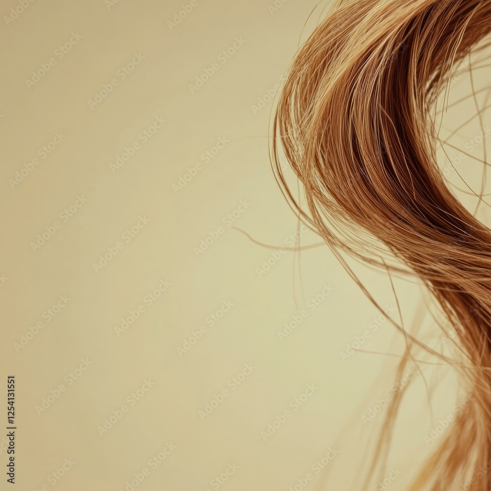 Leinwandbilder close up view of a broken strand of hair showing texture and damage under natural light. generative 