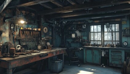 Rustic Workshop: A Timeless Haven of Tools and Craftsmanship
