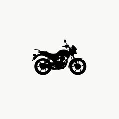 Obraz premium Sleek motorcycle silhouette on plain background, minimalist design
