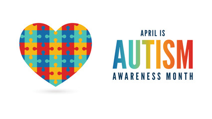 April is National Autism Awareness Month design concept 