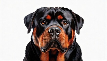 Rottweiler portrait showcasing the breed's strength and loyalty in a close-up view