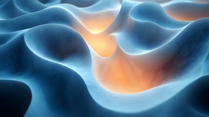 Fototapeta premium A geometric paper-cut effect with gentle curves and soft lighting.