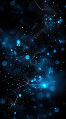 Black and blue abstract grunge background with halftone style. A mixture of dark tones with glowing particles and modern design.
