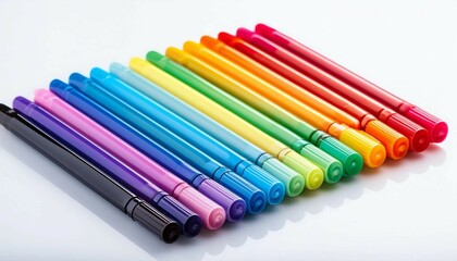 colored pencils on white background