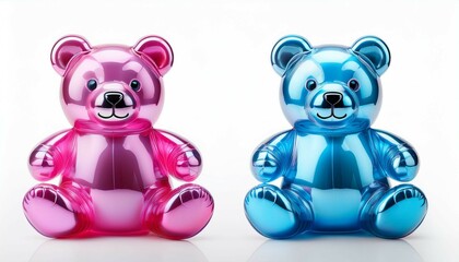 Naklejka premium pink and blue teddy