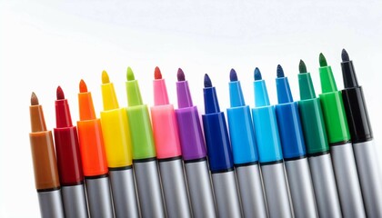 Naklejka premium colored pencils on white background