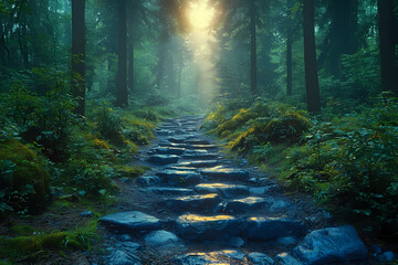 Obraz premium A diverse group of animals huddle together in a dark forest, eyes wide with fear as they prepare to face an unseen threat approaching from the shadows.