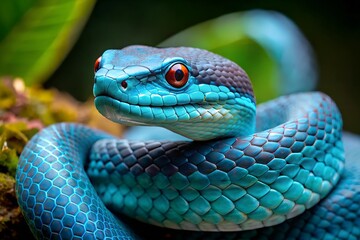 Fototapeta premium green snake on a branch