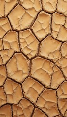 Close-up of cracked dry earth surface with intricate textures
