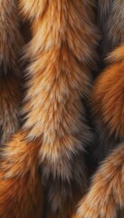 Fototapeta premium Close-up of luxurious fur with rich orange and brown tones 