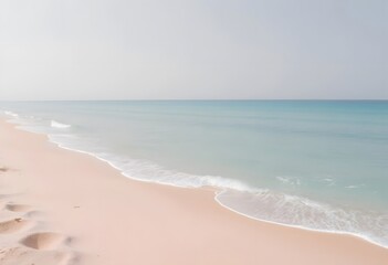 Obraz premium Tranquil Beach Scene with Turquoise Water and Pink Sand Beach