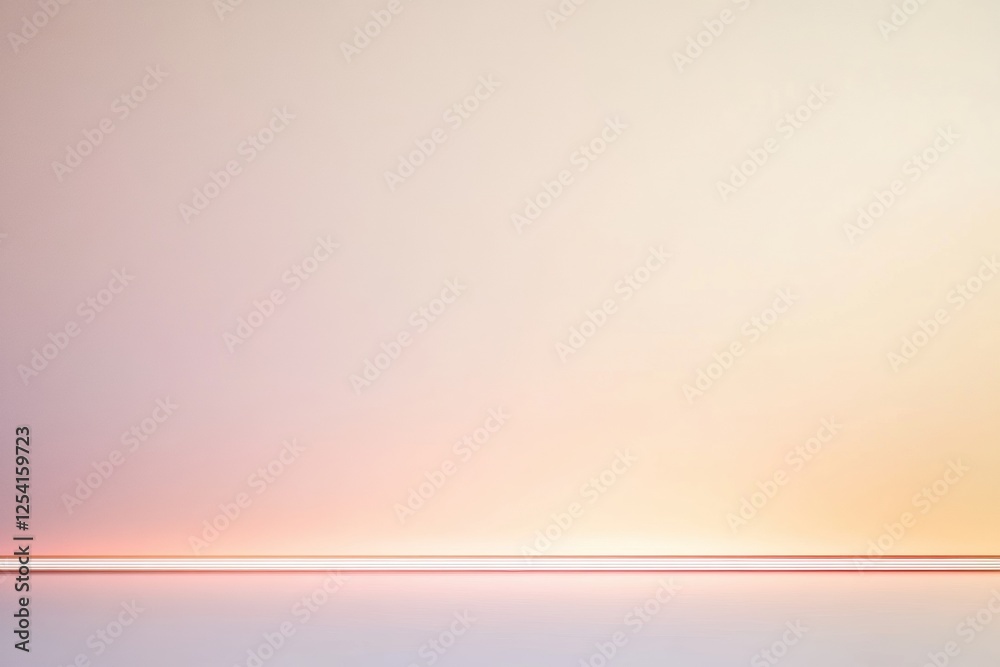 Poster Minimalistic design featuring solid color background with thin line at the bottom creating a serene and modern atmosphere. Generative AI