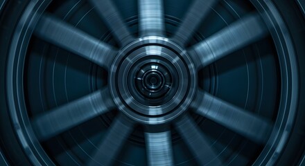 Rotating Wheel Mechanism Blurred Motion Creating a Sense of Speed and Momentum