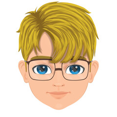 boy with blond hair and glasses