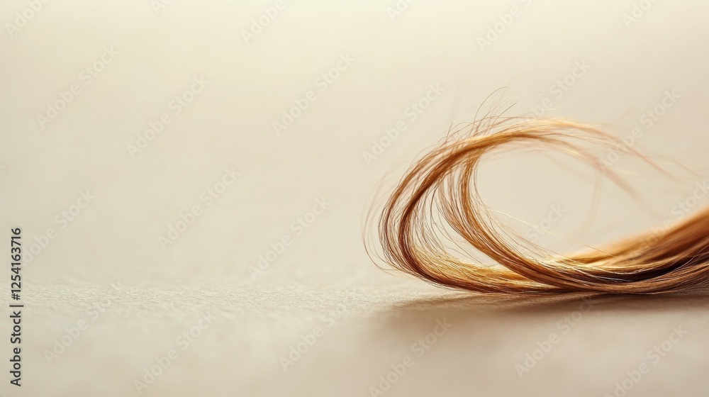 Aufkleber close up of a broken strand of hair lying on a smooth surface showcasing its texture and natural bea