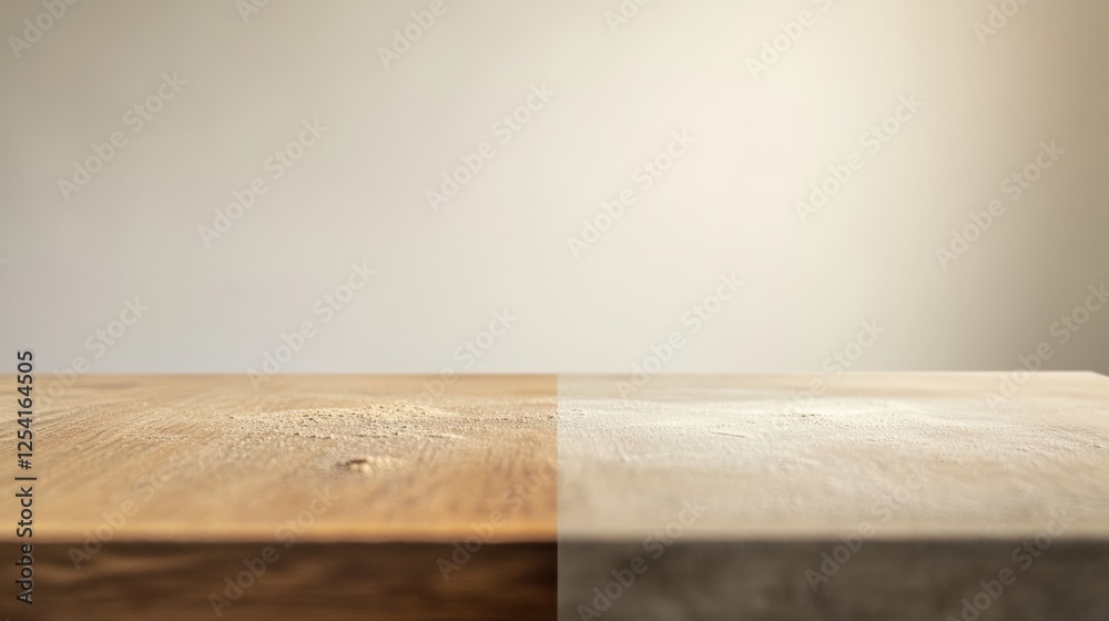 Poster comparison of dusty and clean furniture surfaces highlighting the effects of regular cleaning. gener
