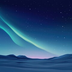 Obraz premium Vibrant aurora borealis illuminates the night sky over snow covered mountains in a serene winter landscape. Generative AI