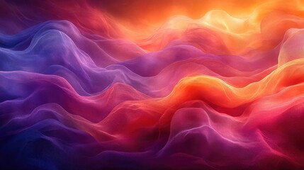 Obraz premium Abstract waves of vibrant colors in a fluid, ethereal design.