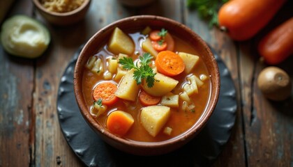 Hearty Vegetable Soup with Carrots and Potatoes
