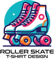 Fototapeta premium Roller Skate Vector T Shirt Design