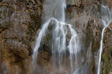 Great Waterfall (Veliki Slap) on the Plitvica River is 78 meters high. Plitvice Lakes National Park. Croatia. Europe.