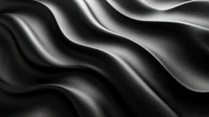 Obraz premium Black fabric, wavy texture, studio shot. Possible use for showcasing luxurious fabrics