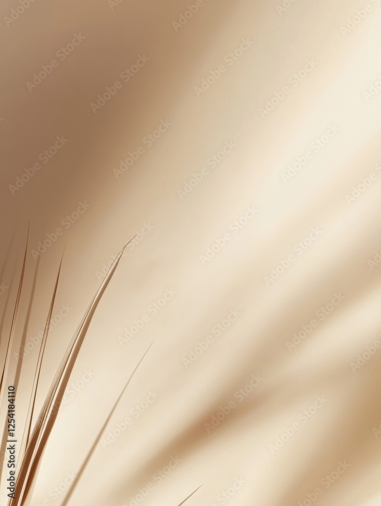 Poster Exploring soft textures in minimalistic design with delicate lines and warm tones in a serene setting. Generative AI
