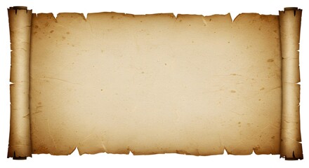 Old Parchment Scroll Banner Texture for Historical Maps and Documents