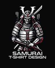 Samurai Vector T Shirt Design