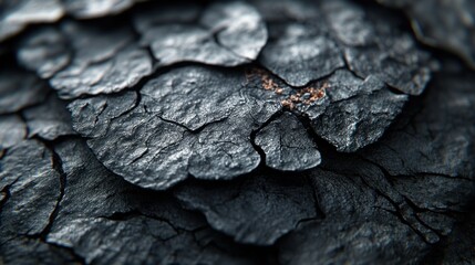Close-up cracked dark rock texture