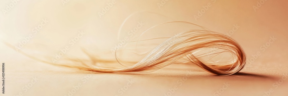 Leinwandbilder macro shot of a broken strand of hair on a smooth surface highlighting its delicate texture and fadi
