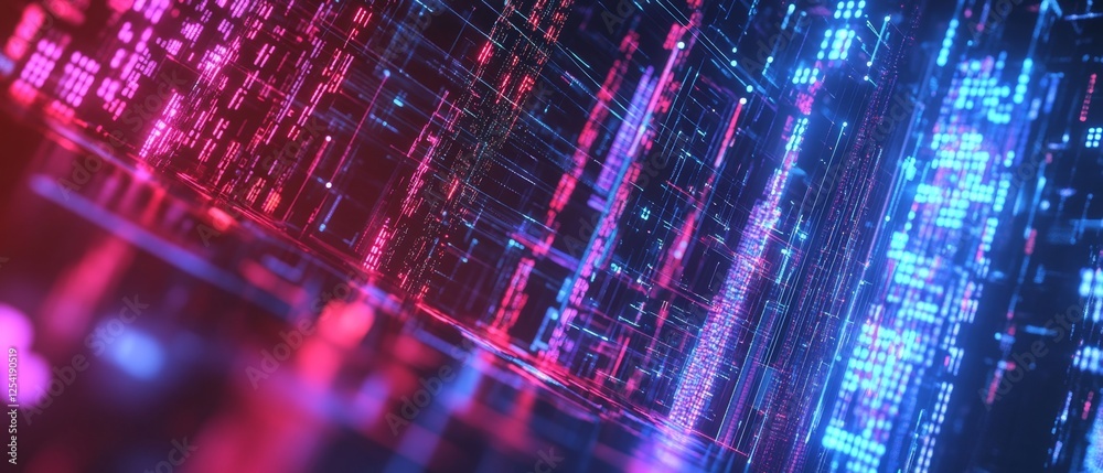 Aufkleber Digital Data Stream Flowing Through Cyberspace
