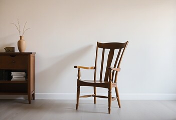 Stylish Wooden Chair in Cozy Room