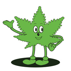 Obraz premium Cannabis Groovy Style, Mascot, Funny Marijuana