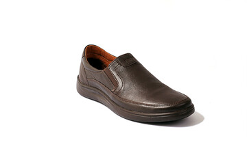 brown shoes on a white background