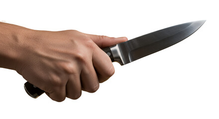 Hand Gripping a Sharp Kitchen Knife for Culinary Precision in Modern Cooking Techniques