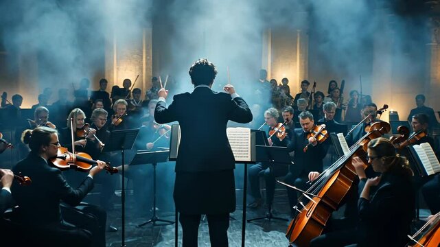 Maestro's Command: Symphony Orchestra Performance