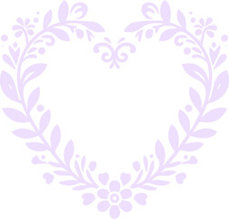 purple floral heart frame