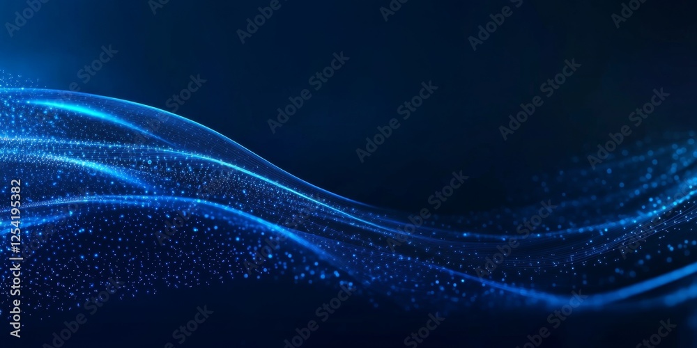 Poster blue particle wave abstract background