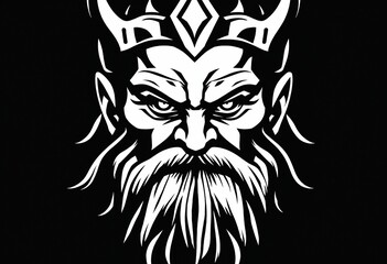 Fototapeta premium Odin: A Powerful Portrait in Graphic Art