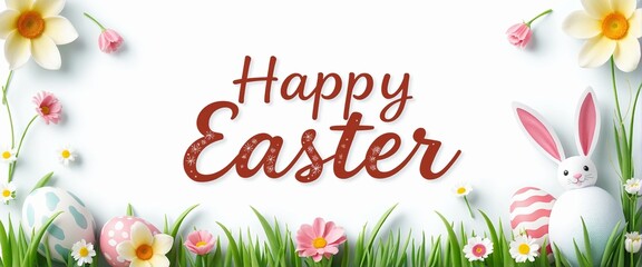 Festive Easter Card Featuring the Phrase 'Happy Easter'