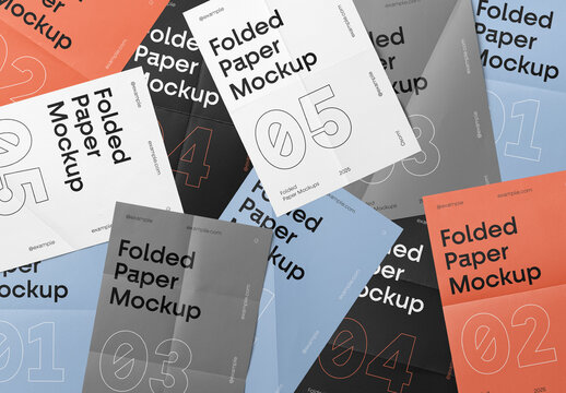 Laying Folded Paper Mockups