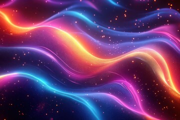 Obraz premium Dynamic waves of color abstract art digital creation vibrant environment artistic viewpoint visual concept for impact